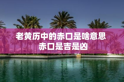 老黄历中的赤口是啥意思 赤口是吉是凶