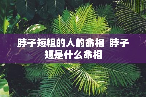 脖子短粗的人的命相 脖子短是什么命相