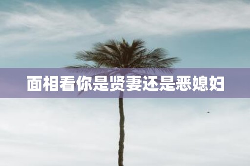 面相看你是贤妻还是恶媳妇