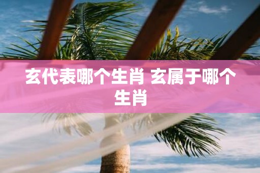 玄代表哪个生肖 玄属于哪个生肖