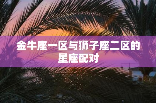 金牛座一区与狮子座二区的星座配对