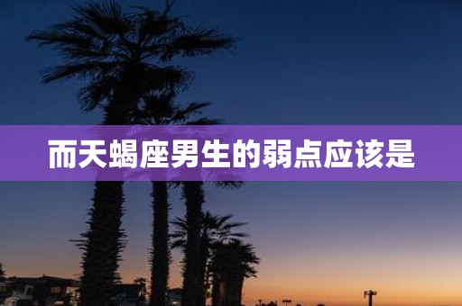 而天蝎座男生的弱点应该是