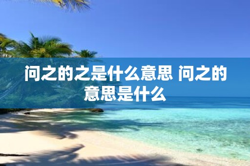 问之的之是什么意思 问之的意思是什么