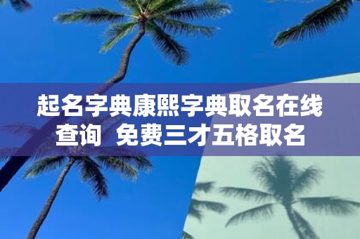 起名字典康熙字典取名在线查询 免费三才五格取名