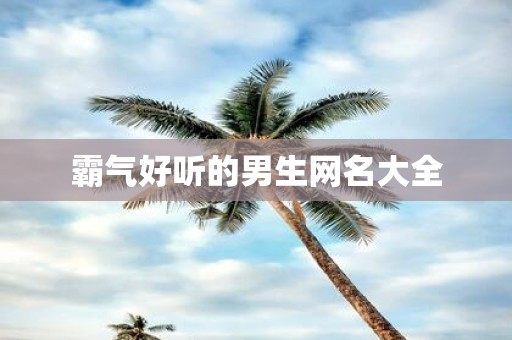 霸气好听的男生网名大全