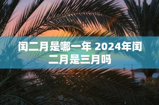 闰二月是哪一年 2025年闰二月是三月吗