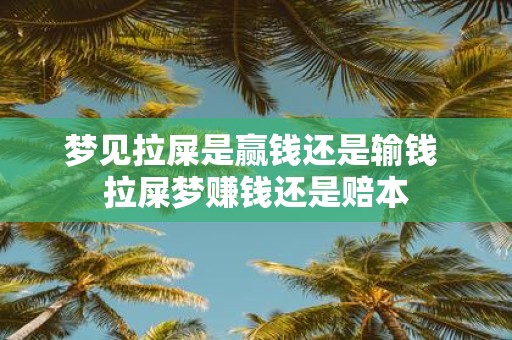 梦见拉屎是赢钱还是输钱 拉屎梦赚钱还是赔本