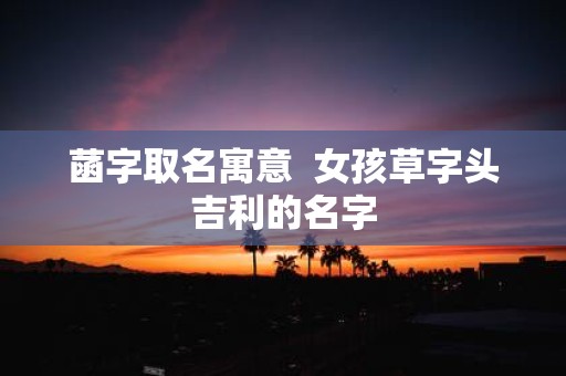 菡字取名寓意 女孩草字头吉利的名字