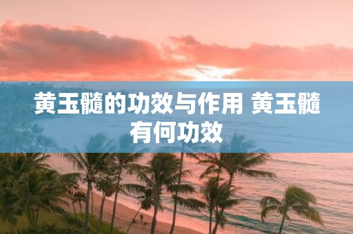 黄玉髓的功效与作用 黄玉髓有何功效