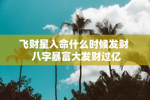 飞财星入命什么时候发财 八字暴富大发财过亿