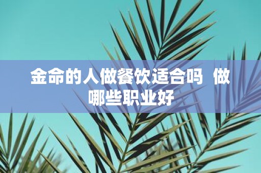 金命的人做餐饮适合吗 做哪些职业好