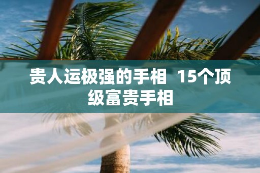 贵人运极强的手相  15个顶级富贵手相