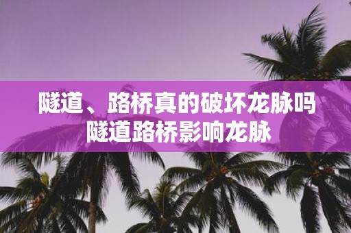 隧道、路桥真的破坏龙脉吗 隧道路桥影响龙脉