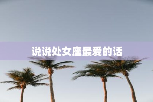 说说处女座最爱的话