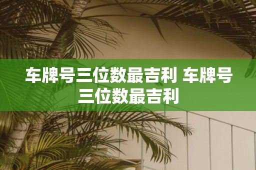 车牌号三位数最吉利 车牌号三位数最吉利