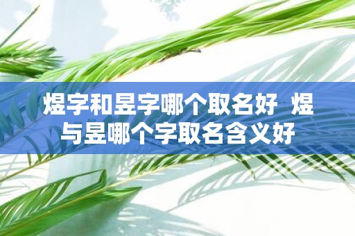 煜字和昱字哪个取名好 煜与昱哪个字取名含义好