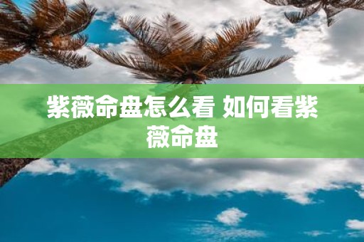 紫薇命盘怎么看 如何看紫薇命盘