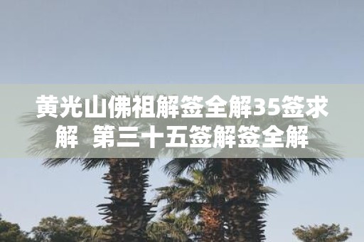 黄光山佛祖解签全解35签求解 第三十五签解签全解