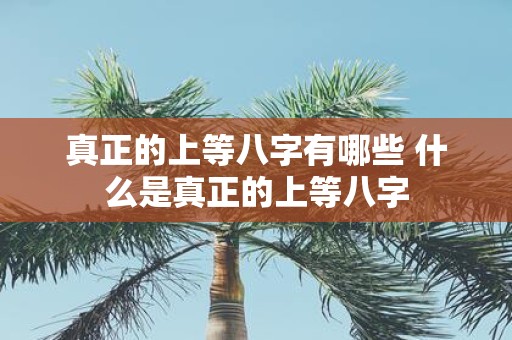 真正的上等八字有哪些 什么是真正的上等八字