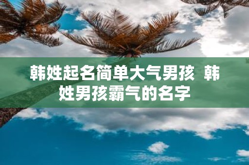 韩姓起名简单大气男孩 韩姓男孩霸气的名字
