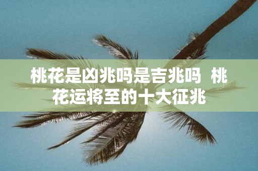 桃花是凶兆吗是吉兆吗 桃花运将至的十大征兆