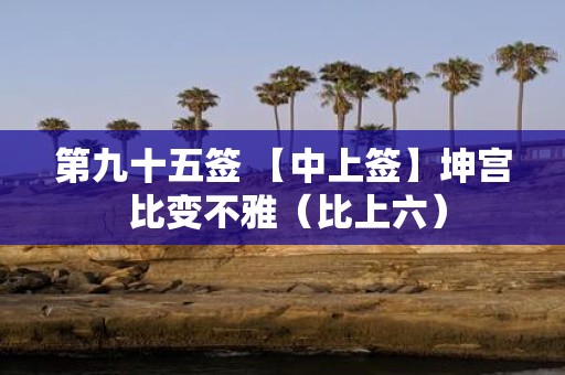 第九十五签 【中上签】坤宫 比变不雅（比上六）