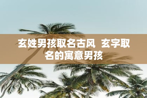 玄姓男孩取名古风 玄字取名的寓意男孩
