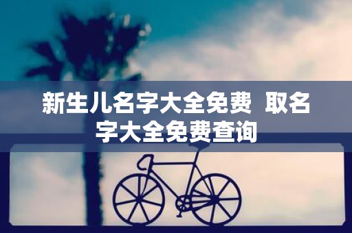 新生儿名字大全免费 取名字大全免费查询