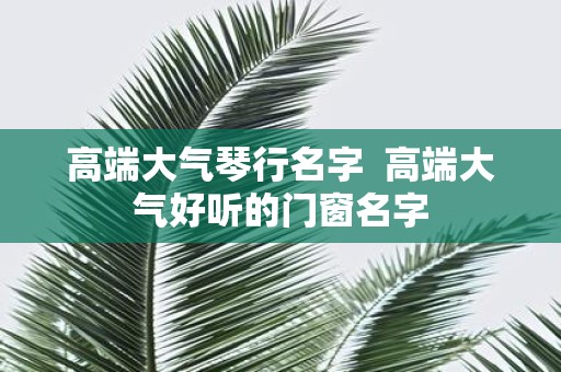 高端大气琴行名字  高端大气好听的门窗名字