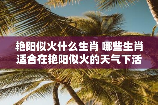 艳阳似火什么生肖 哪些生肖适合在艳阳似火的天气下活动