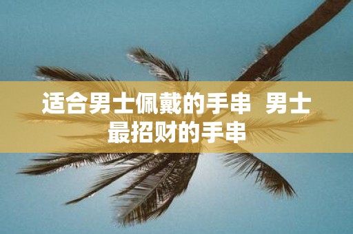 适合男士佩戴的手串 男士最招财的手串