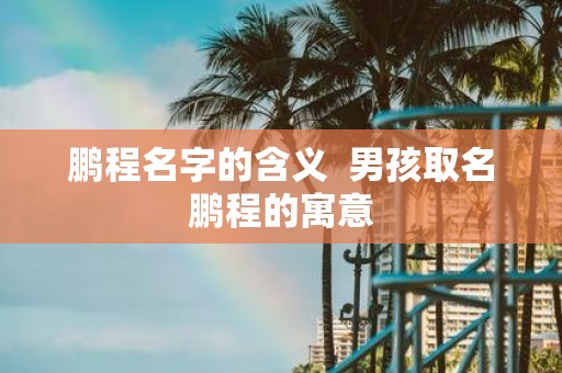 鹏程名字的含义 男孩取名鹏程的寓意