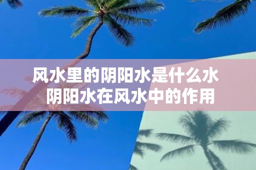 风水里的阴阳水是什么水 阴阳水在风水中的作用