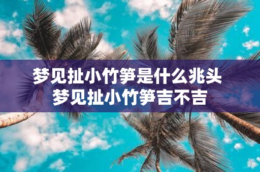 梦见扯小竹笋是什么兆头 梦见扯小竹笋吉不吉