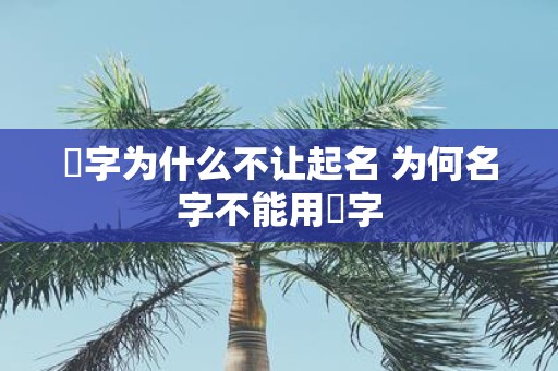 霂字为什么不让起名 为何名字不能用霂字