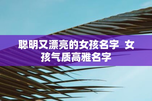 聪明又漂亮的女孩名字 女孩气质高雅名字