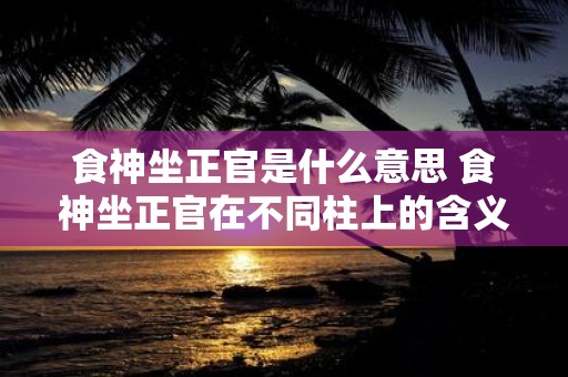 食神坐正官是什么意思 食神坐正官在不同柱上的含义