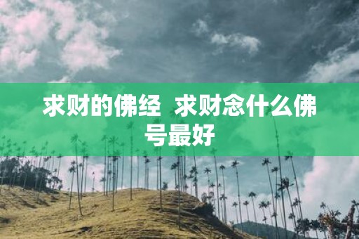 求财的佛经 求财念什么佛号最好