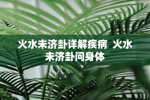 火水未济卦详解疾病 火水未济卦问身体
