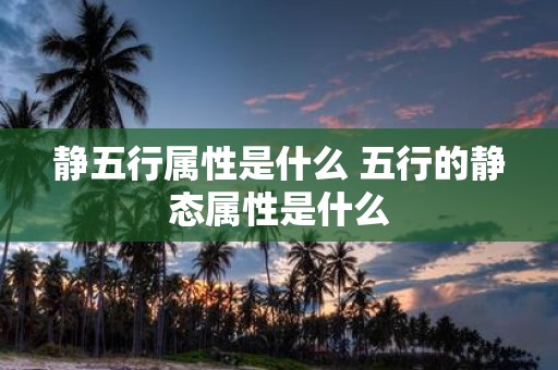 静五行属性是什么 五行的静态属性是什么