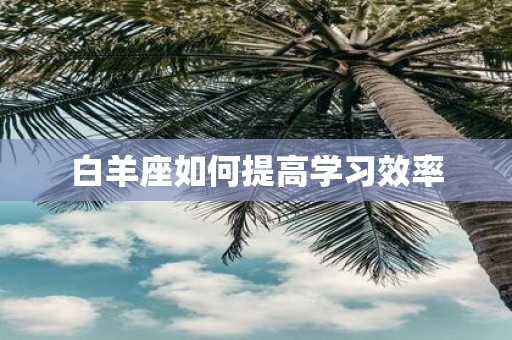 白羊座如何提高学习效率