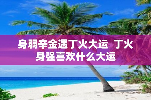 身弱辛金遇丁火大运 丁火身强喜欢什么大运