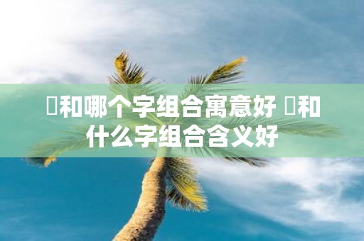 璟和哪个字组合寓意好 璟和什么字组合含义好