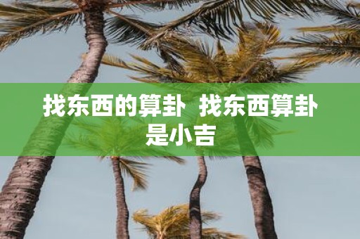 找东西的算卦 找东西算卦是小吉