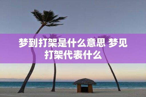 梦到打架是什么意思 梦见打架代表什么