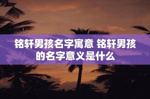 铭轩男孩名字寓意 铭轩男孩的名字意义是什么