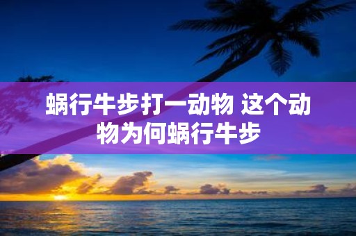 蜗行牛步打一动物 这个动物为何蜗行牛步