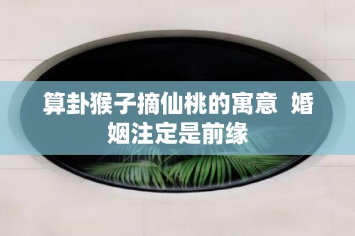 算卦猴子摘仙桃的寓意 婚姻注定是前缘