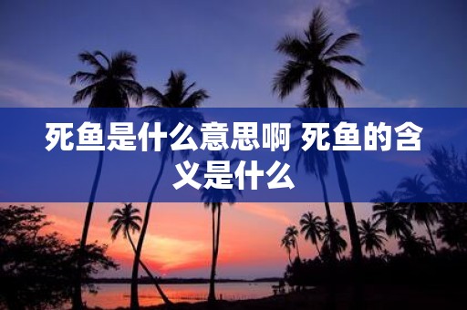 死鱼是什么意思啊 死鱼的含义是什么