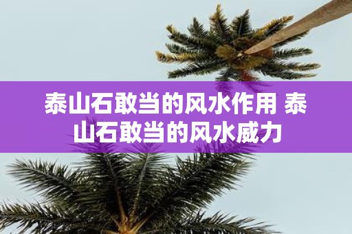 泰山石敢当的风水作用 泰山石敢当的风水威力